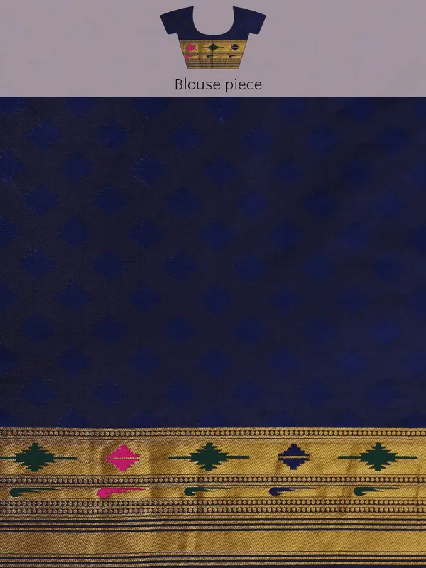 Navy_Blue_Toned_Toned_Pure_Paithani_Silk_Saree_And__Rich_Pallu_With_Unstiched_Blouse_Piece